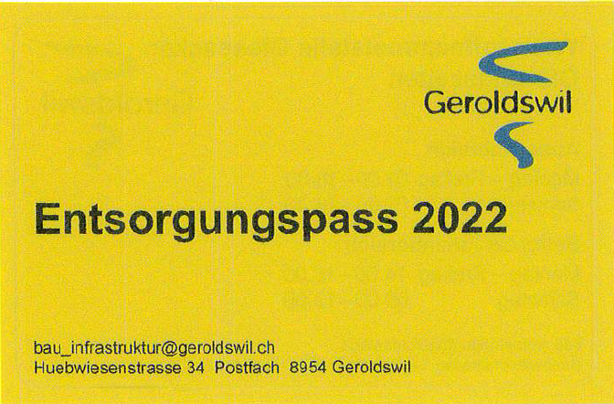 Entsorgungspass Rückseite