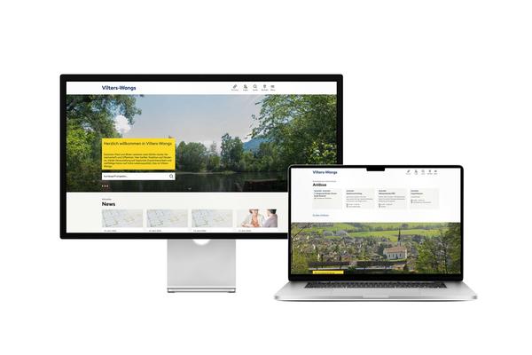 Desktop- und Tablet-Ansicht Webauftritt Gemeinde Vilters-Wangs