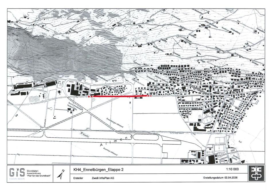 Etappe 2 im Situationsplan rot