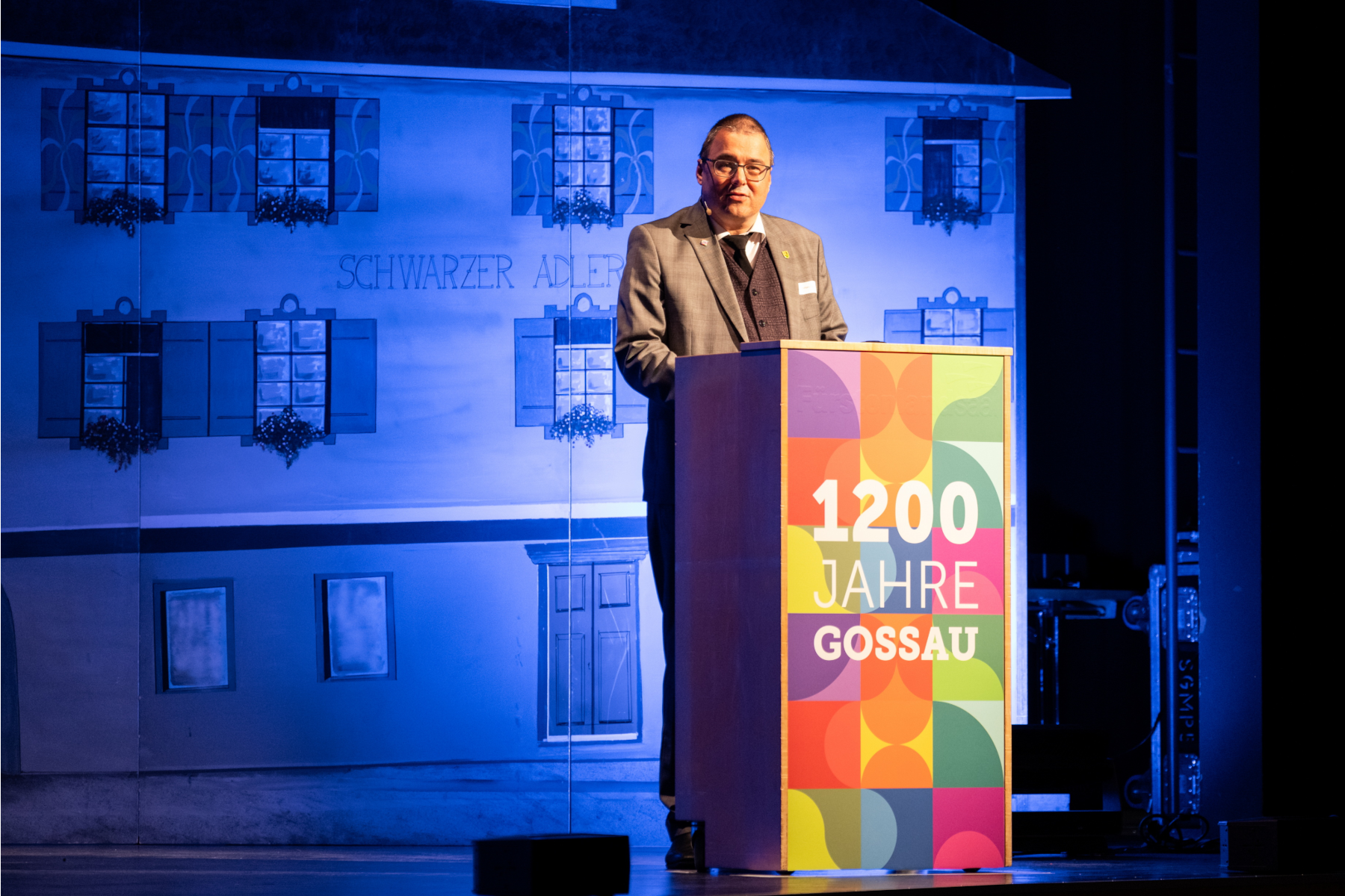 Stadtpräsident Wolfgang Giella bei seiner Ansprache am Jubiläumsfest.