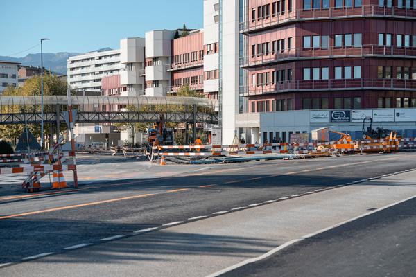 Baustelle auf einer Kreuzung