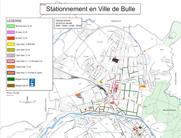 plan stationnement ville de Bulle