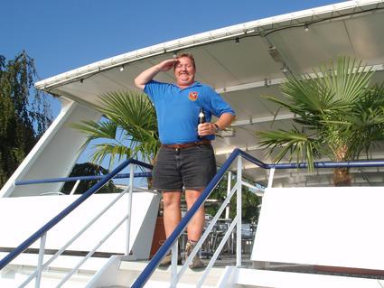 Captain on the bridge