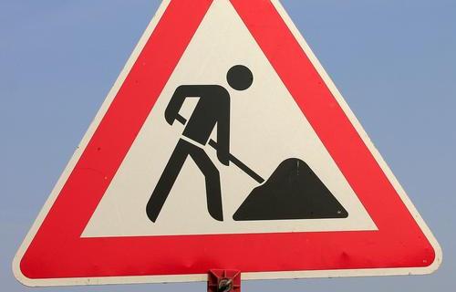 Warnschild Baustelle