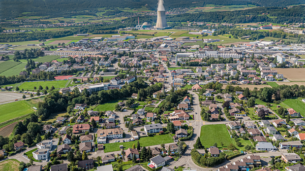 Luftaufnahme 2021, Blick vom Eich über Talhubel, Ettenberg, Richtung Dorfkern und Unterdorf