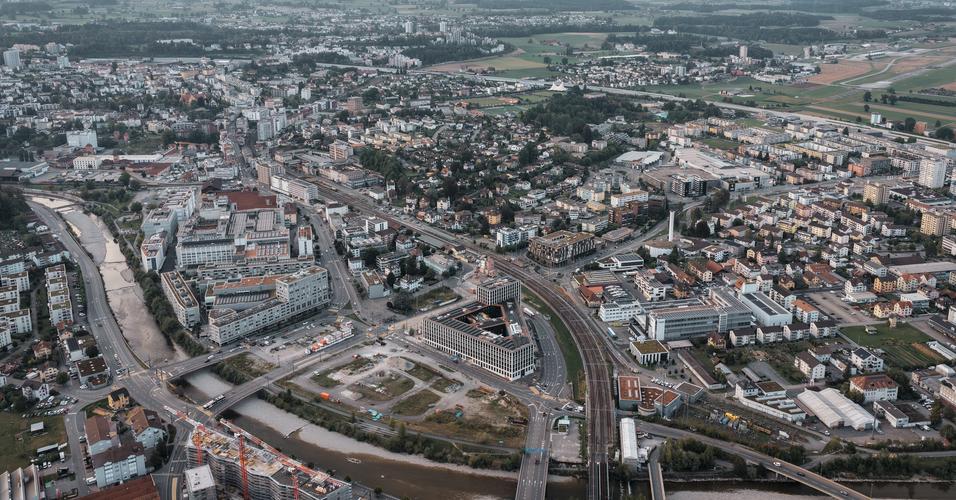 Emmen aus der Vogelperspektive.