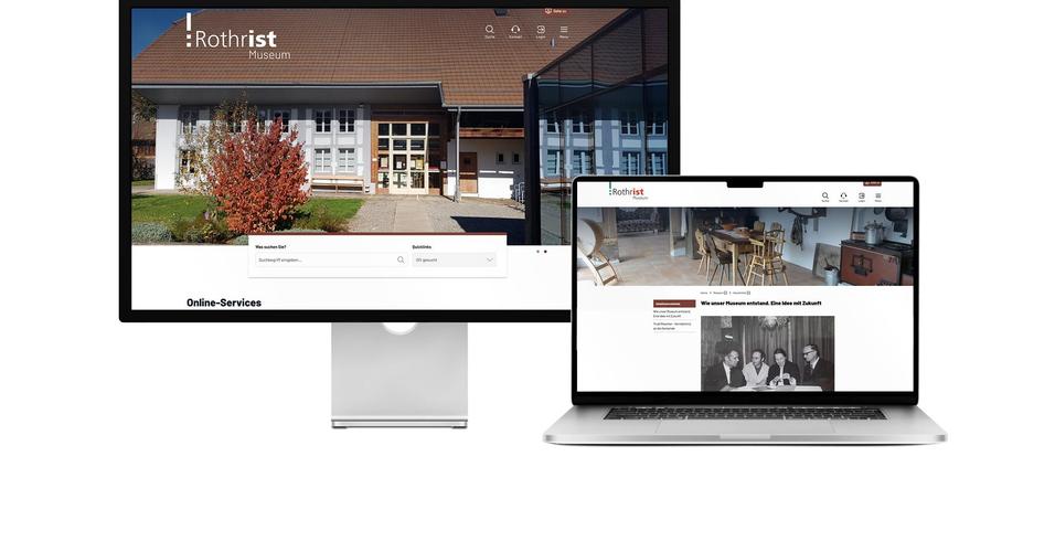 Desktop- und Tablet-Ansicht Webauftritt Heimatmuseum Rothrist
