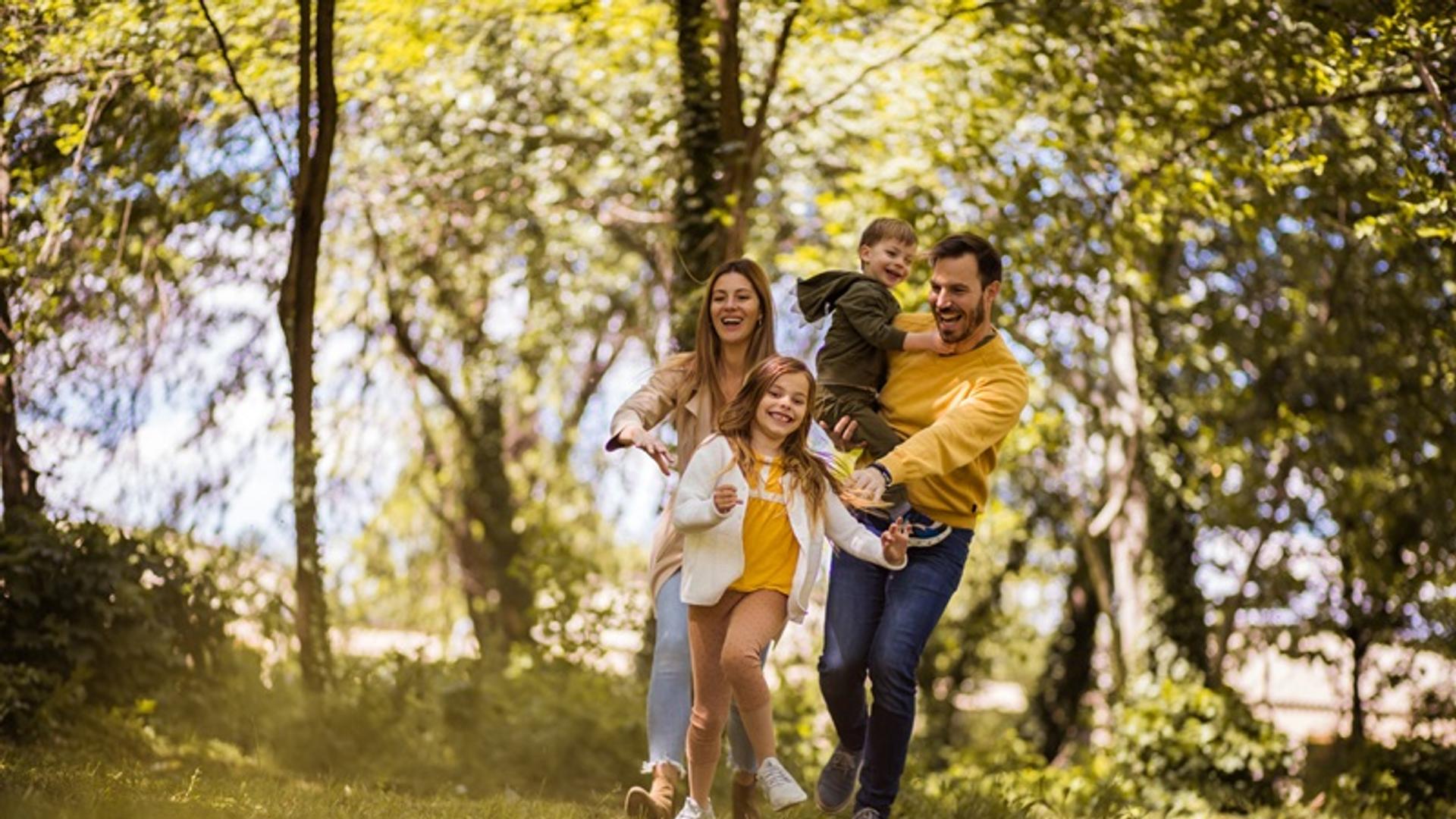 Familie im Wald