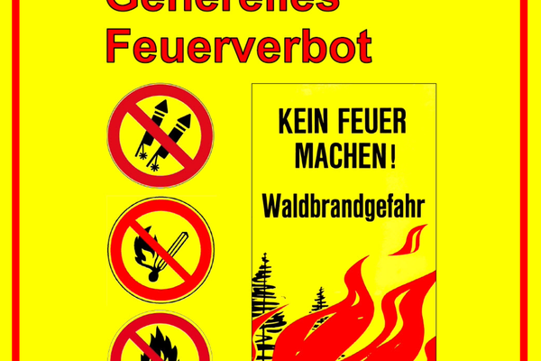 Plakat generelles Feuer- und Feuerwerksverbot