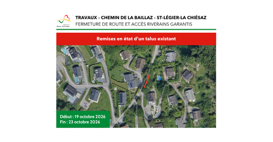 Travaux - Chemin de la Baillaz - St-Légier-La Chiésaz