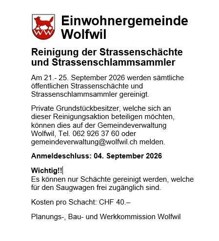 Reinigung Strassenschächte