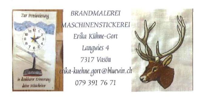 Brandmalerei und Maschinenstickerei
