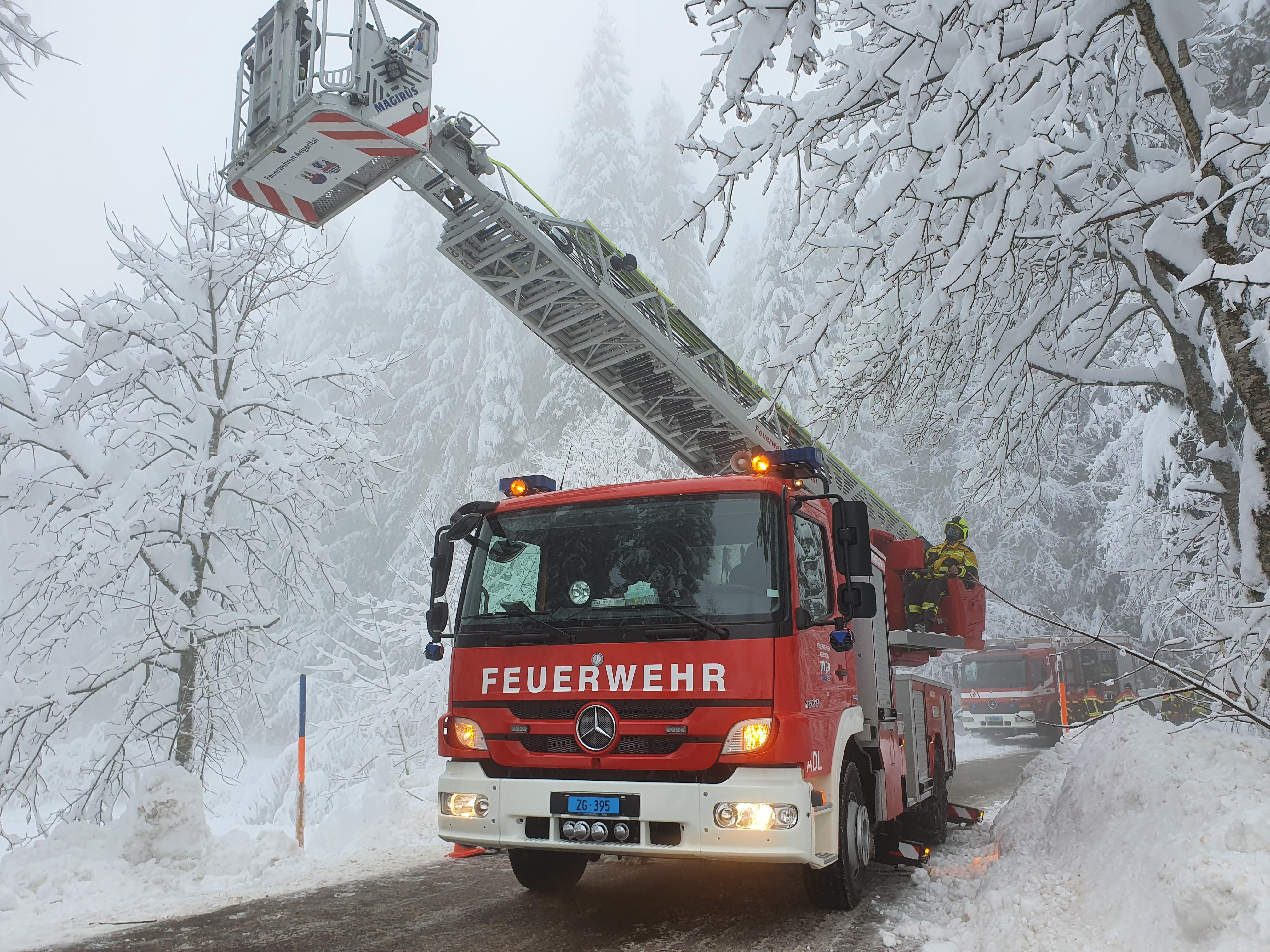 Autodrehleiter Feuerwehren Ägerital