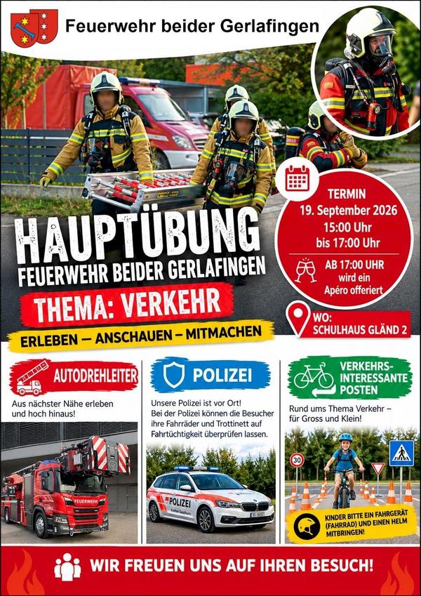 Plakat Hauptübung Feuerwehr