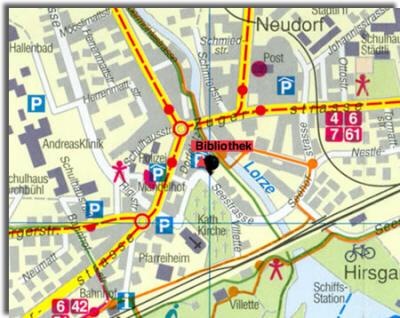 Lageplan der Bibliothek Cham