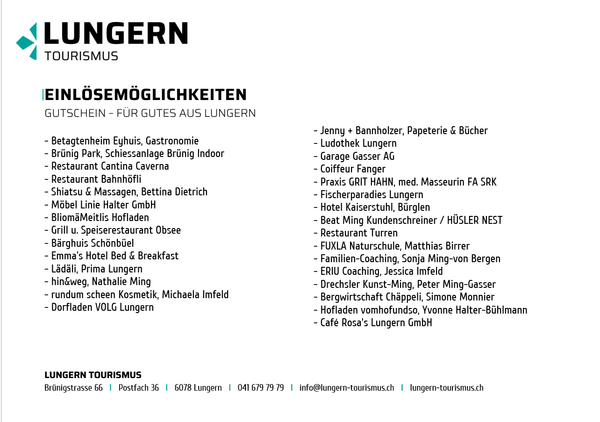 Einlösemöglichkeiten
