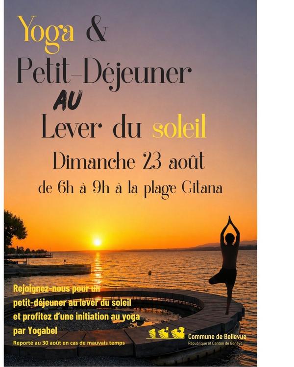 Yoga et peit déjeuner au lever du soleil