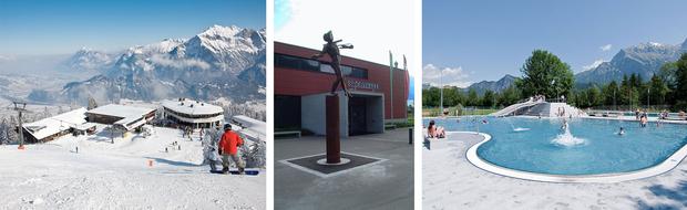 Sportangebote: Wintersport am Pizol, Sporthalle Badrieb und Giessenparkbad
