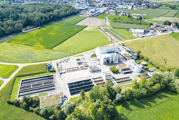 Die Abwasserreinigungsanlage Moos aus der Vogelperspektive: Hier fliesst das Abwasser von Amriswil und umliegenden Gemeinden zusammen.