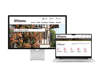 Desktop- und Tablet-Ansicht Webauftritt Gemeinde Rifferswil