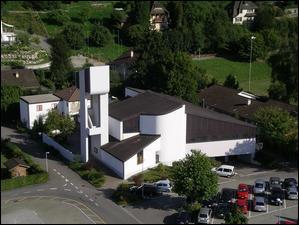 Katholische Kirche Schöftland - Flugaufnahme