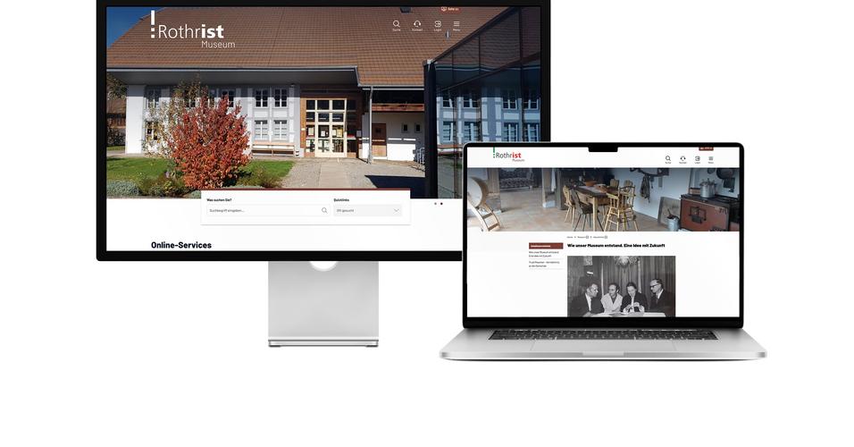 Desktop- und Tablet-Ansicht Webauftritt Heimatmuseum Rothrist