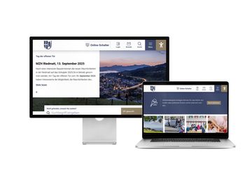 Desktop- und Tablet-Ansicht Webauftritt Gemeinde Wollerau