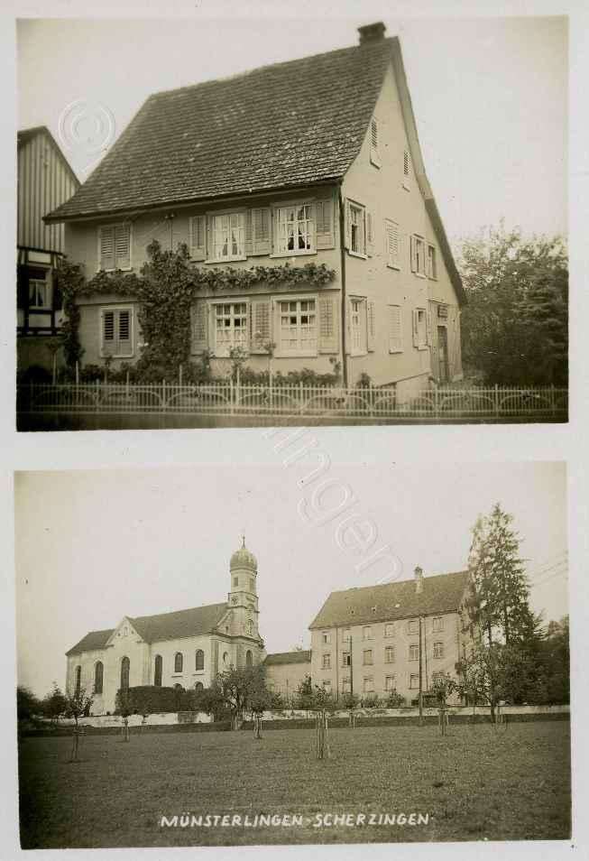 oben: Dorfstrasse, Haus Grossglauser, 1965 abgebrochen
unten: Kantonsspital