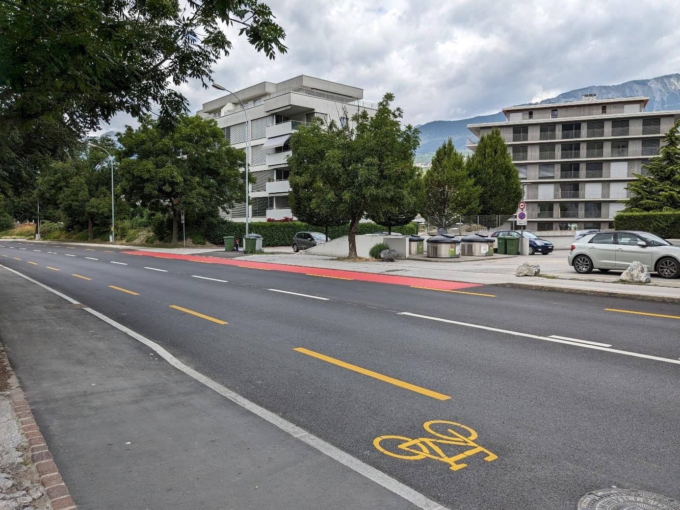 Route de Chippis – Élargissement des bandes cyclables et nouveau revêtement