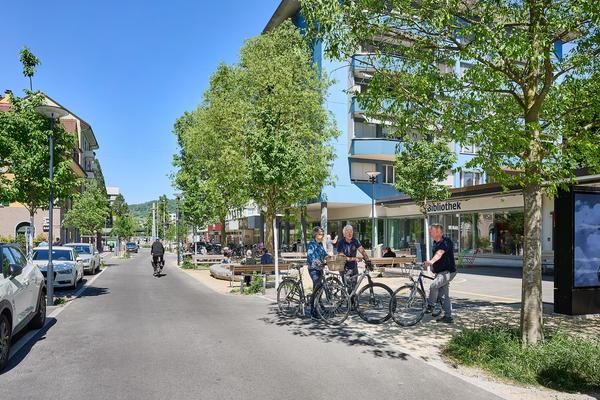 Blick in die Bahnhofstrasse Schlieren aus Richtung Stadtplatz