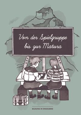 zwei Kinder am Pult vor dem Hahnen mit dem Titel des Buches