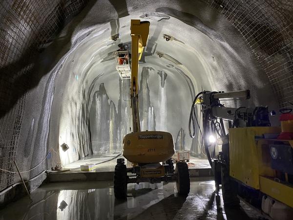 Ortsbrust der fertig erstellen Zielröhre beim Einlaufbauwerk Zwätschgenmätteli in Sachseln