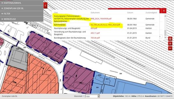 PrintScreen Geoportal Muttenz