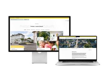 Desktop- und Tablet-Ansicht Webauftritt Gemeinde Pratteln