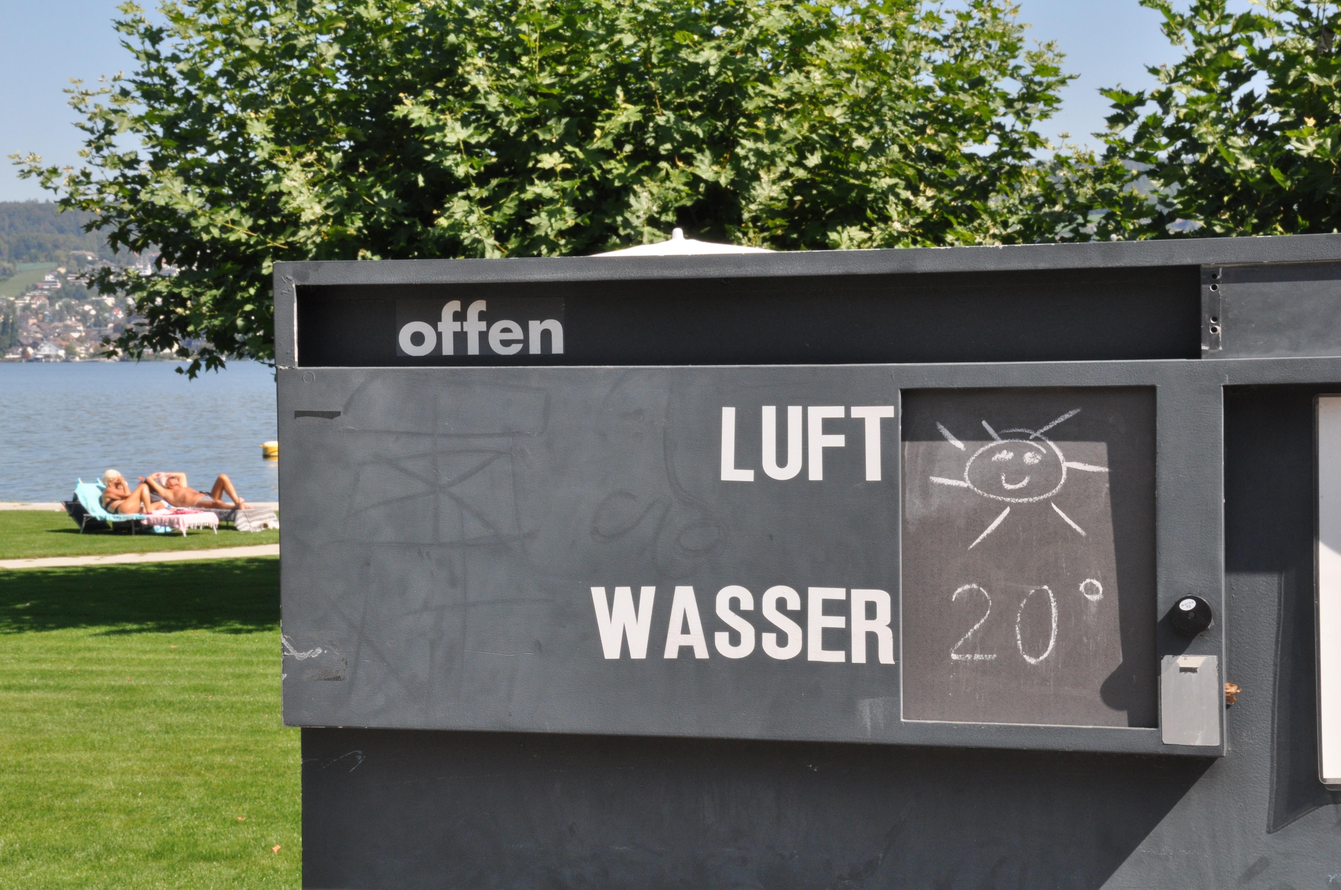 Luft- und Wassertemperatur Seebad im Sommer 2020