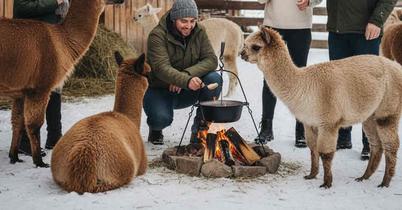 Fondue inmitten Alpakas - Schönenberg ZH